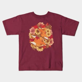 Autumn Fox Bloom Kids T-Shirt